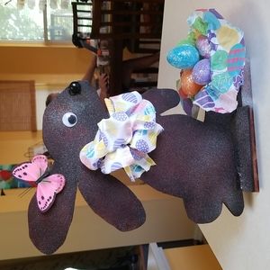 Easter Chocolate Bunny made of wood.